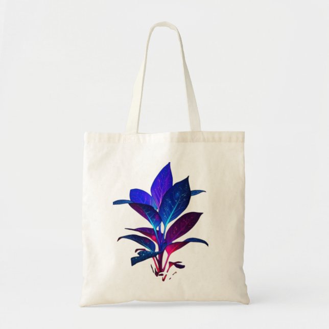 Vibrant Galaxy Leaf Tote Bag (Front)