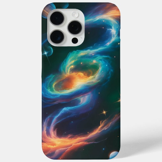 Vibrant Galaxy Swirl Space Art – Cosmic Phone Case (Back)