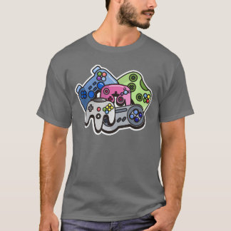 Vibrant Game Controllers Video Geek Gaming Nerd Gi T-Shirt