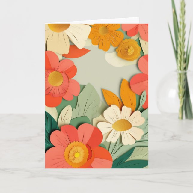 Vibrant Garden Bloom Joy Card (Front)