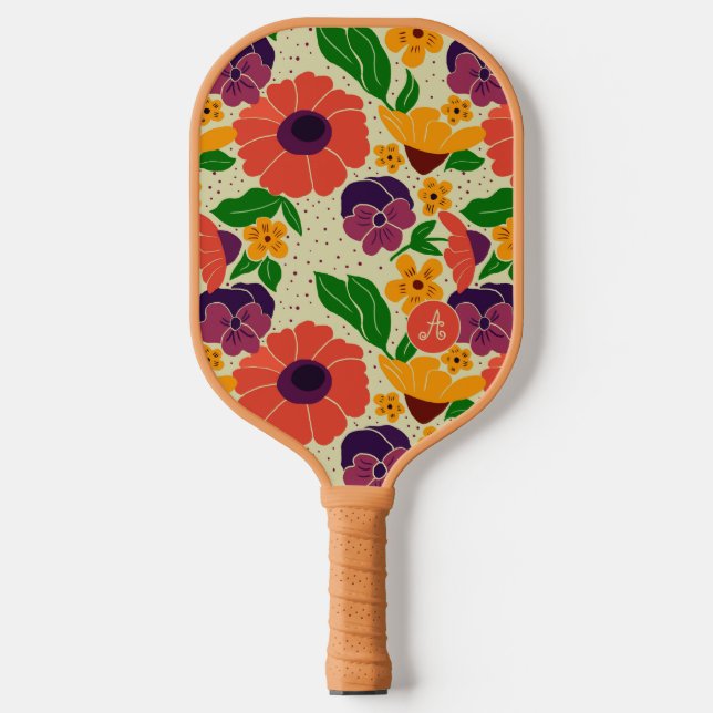 Vibrant Garden Pickleball Paddle (Front)