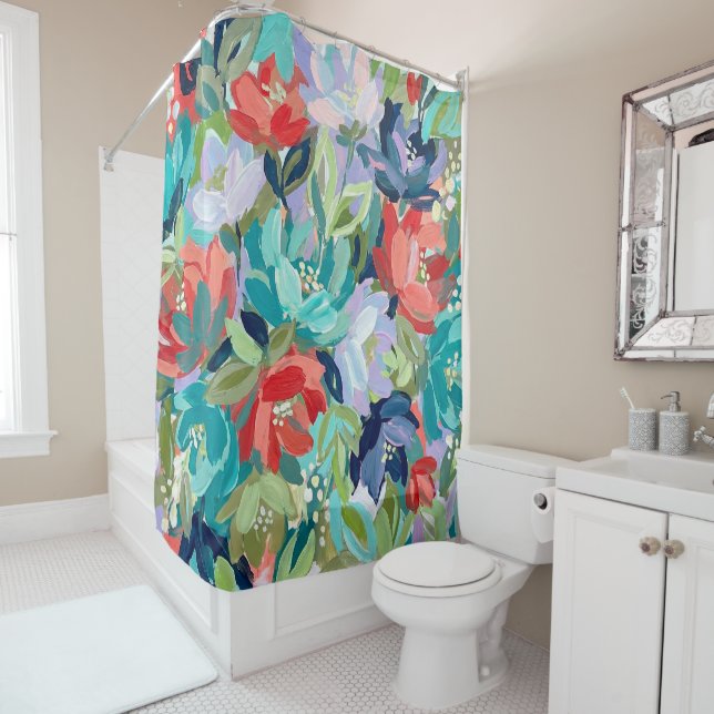 Vibrant Garden Symphony Shower Curtain (In Situ)