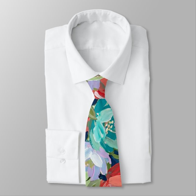 Vibrant Garden Symphony Tie (Tied)