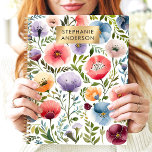 Vibrant Garden Watercolor Floral Custom Name Planner<br><div class="desc">This cheerful design showcases a vibrant garden of watercolor florals in a variety of bold shades, including red, pink, purple, orange, and blue. The delicate greenery adds depth and charm, while the sleek gold nameplate provides a personalised touch. Perfect for students, professionals, or anyone who loves colourful and artistic designs....</div>