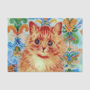 Vibrant Gaze Psychedelic Ginger Cat by Louis Wain Tissue Paper