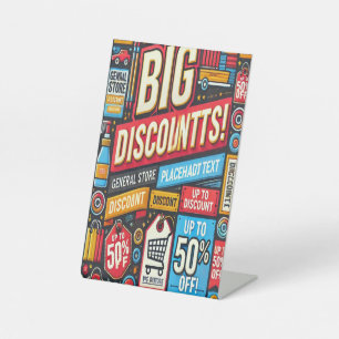 Vibrant General Store Discount Pedestal Sign