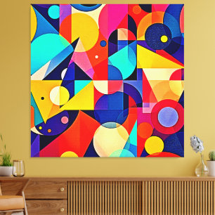 Vibrant Geometric Abstract Art Canvas Print
