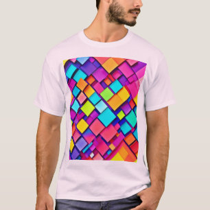 Vibrant Geometric Abstract Art T-Shirt