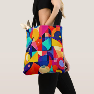 Vibrant Geometric Abstract Art Tote Bag