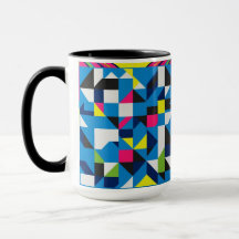 Vibrant Geometric Abstract Combo Mug 15 oz– Modern