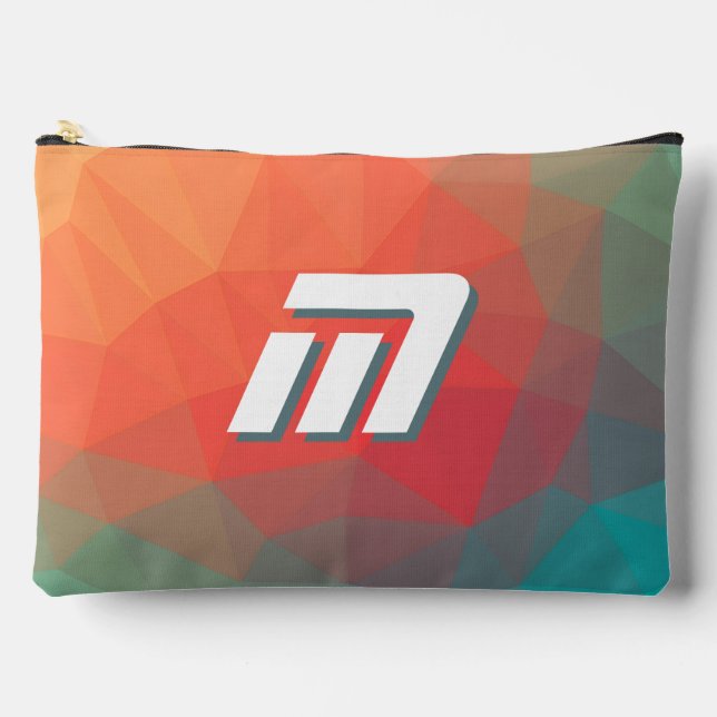 Vibrant Geometric Abstract Custom Initial  Accessory Pouch (Front)
