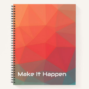 Vibrant Geometric Abstract Custom Monogram Notebook