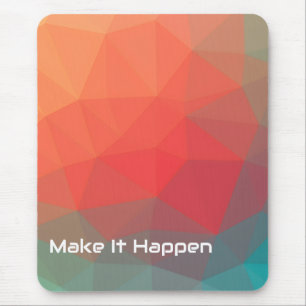 Vibrant Geometric Abstract Custom Monogram Sporty Mouse Mat