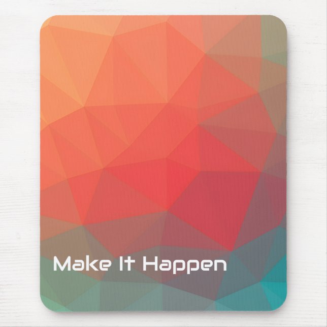 Vibrant Geometric Abstract Custom Monogram Sporty Mouse Mat (Front)