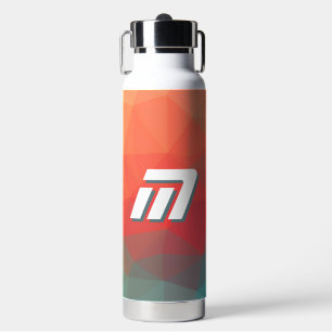 Vibrant Geometric Abstract Custom Monogram Water Bottle