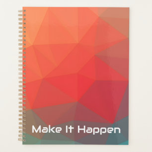 Vibrant Geometric Abstract Custom Monogram Weekly Planner