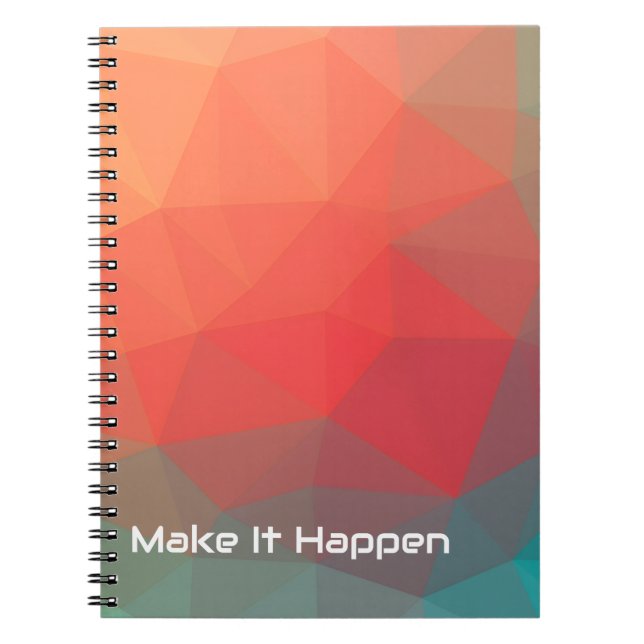 Vibrant Geometric Abstract Custom Photo Monogram Notebook (Front)