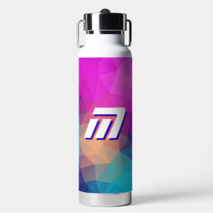 Vibrant Geometric Abstract Custom Quote Insulated Water Bottle