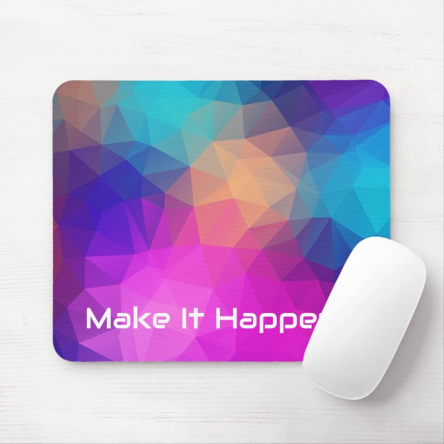 Vibrant Geometric Abstract Custom Quote Sporty  Mouse Mat (With Mouse)