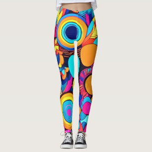 Vibrant Geometric Abstract Patterns Leggings