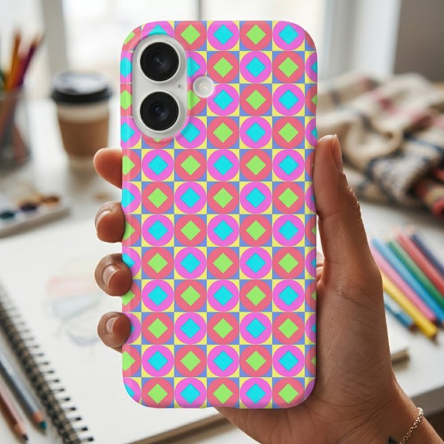 Vibrant Geometric Abstract Psychedelic Pattern Case-Mate iPhone Case (Vibrant Geometric Abstract Psychedelic Pattern. iPhone Case)