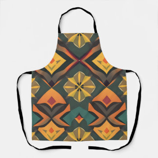 Vibrant Geometric Apron - Colourful Decorative Des
