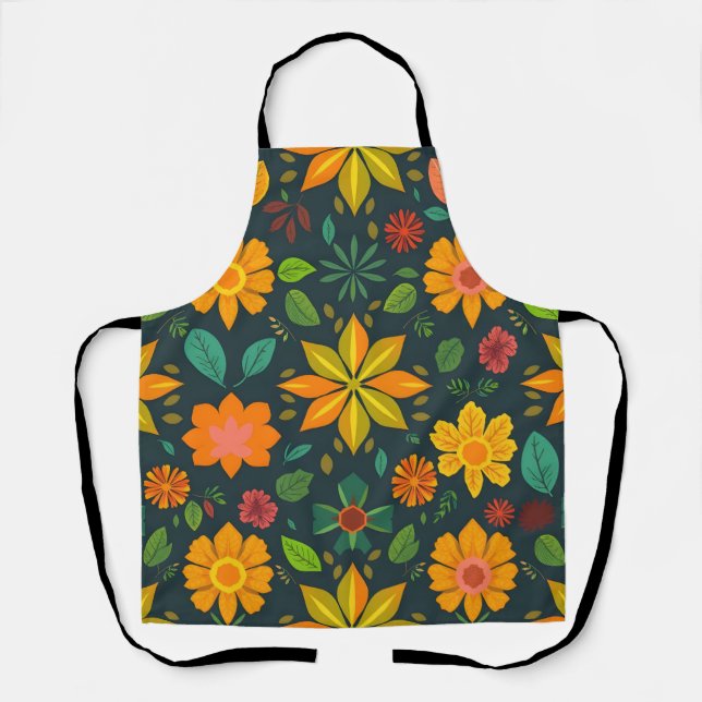 Vibrant Geometric Apron - Colourful Kitchen Decor (Front)