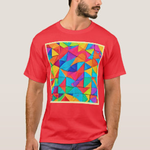 Vibrant Geometric Colour Blocks Art T-Shirt