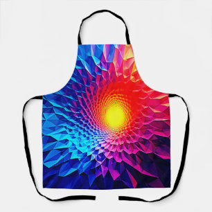 Vibrant Geometric Energy Vortex Art Apron