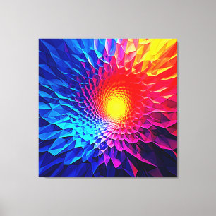 Vibrant Geometric Energy Vortex Art Canvas Print