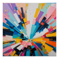 Vibrant Geometric Explosion Colourful Abstract Art