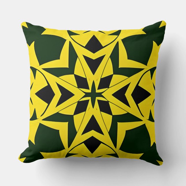Vibrant Geometric Floral Design Cushion (Front)
