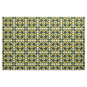 Vibrant Geometric Floral Design Fabric