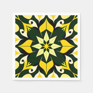 Vibrant Geometric Floral Design Napkin