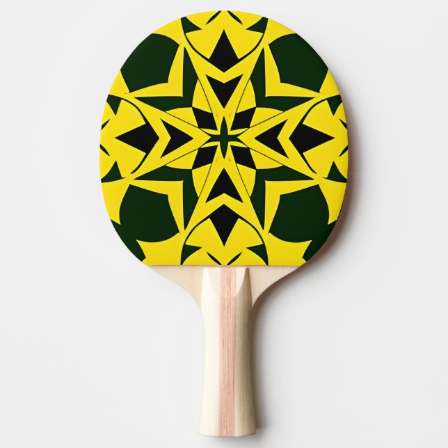Vibrant Geometric Floral Design Ping Pong Paddle (Front)