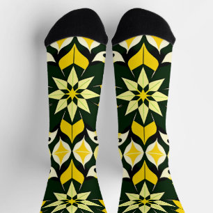 Vibrant Geometric Floral Design Socks