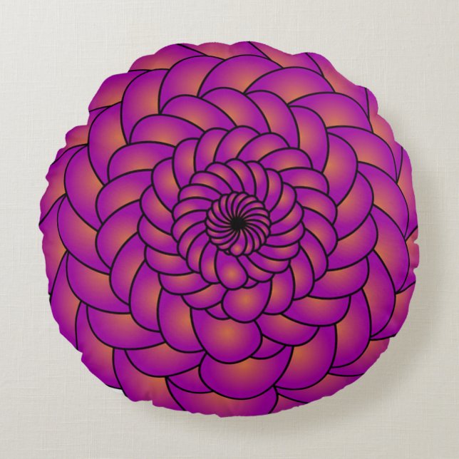 Vibrant Geometric Flower 16 x 16 Round  Cushion (Front)
