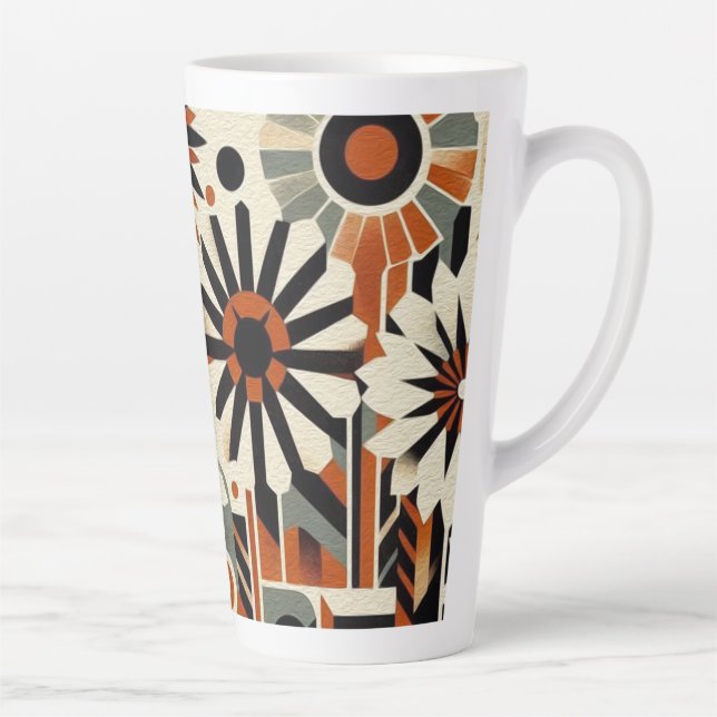 Vibrant Geometric Garden Latte Mug (Right)