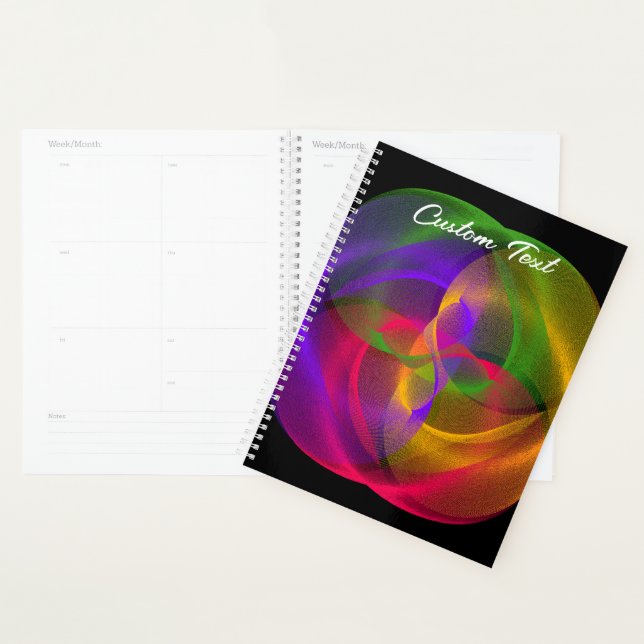 Vibrant Geometric Glossy Spiral Planner (Display)