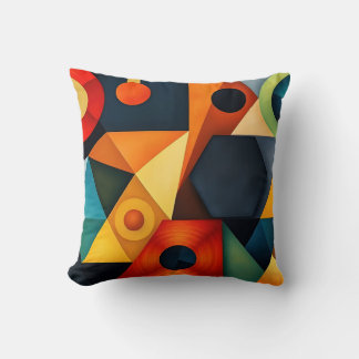 Vibrant Geometric Harmony Cushion