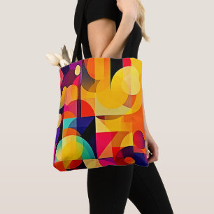 Vibrant Geometric Harmony Tote Bag