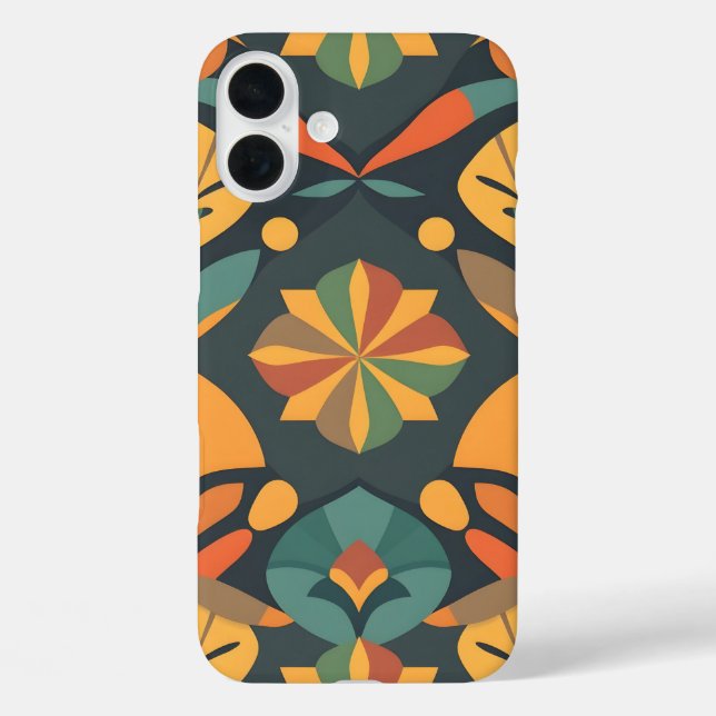 Vibrant Geometric iPhone16 Case - Colourful Home D (Back)