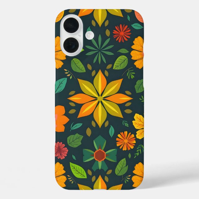 Vibrant Geometric iPhone16 Case - Colourful Seamle (Back)