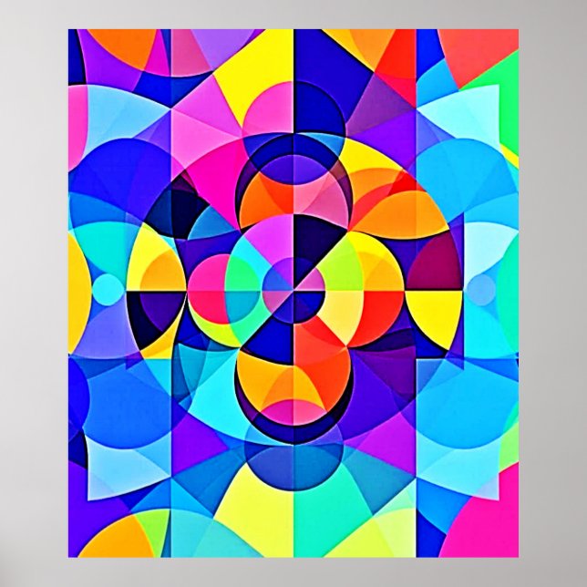 Vibrant Geometric Joy Poster (Front)