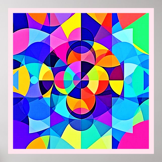 Vibrant Geometric Joy Poster (Front)