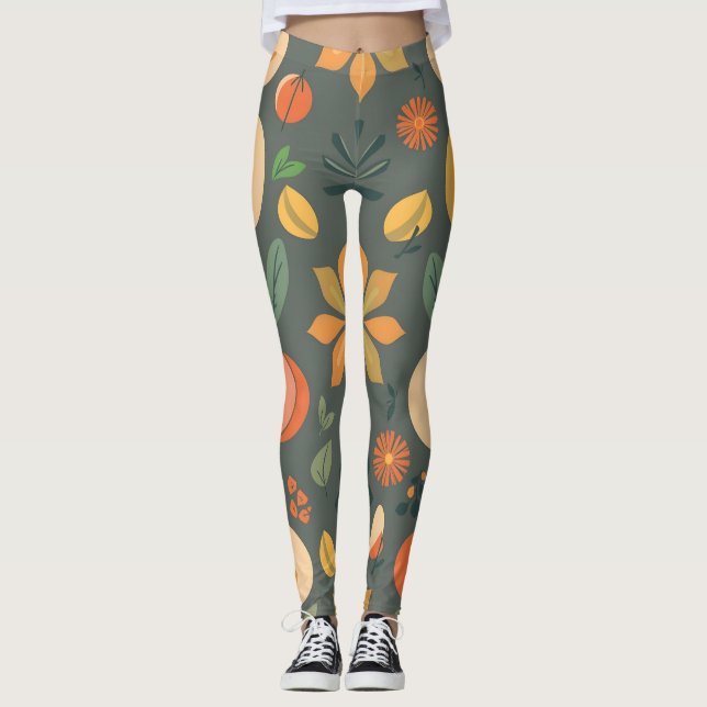 Vibrant Geometric Leggings - Colourful Pattern (Front)