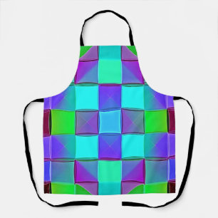 Vibrant Geometric Light Waves Apron