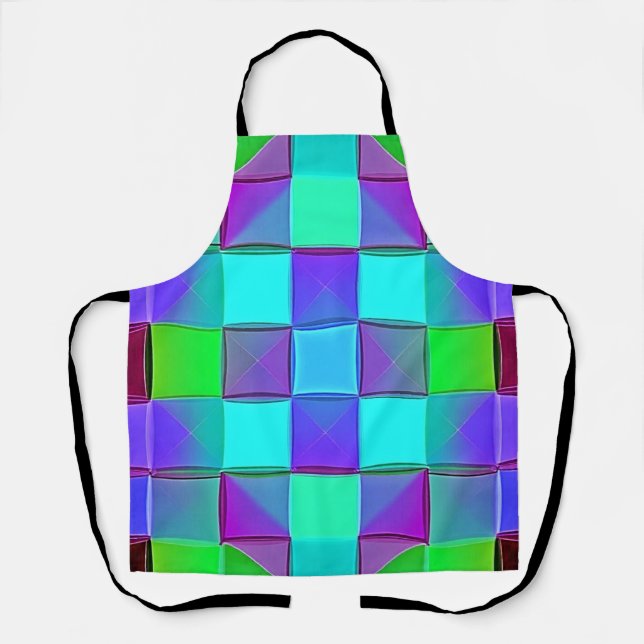 Vibrant Geometric Light Waves Apron (Front)