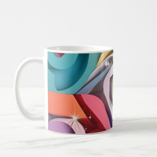 Vibrant Geometric Love Mug (Left)