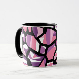 Vibrant Geometric Mosaic in Pink and Purple Mug